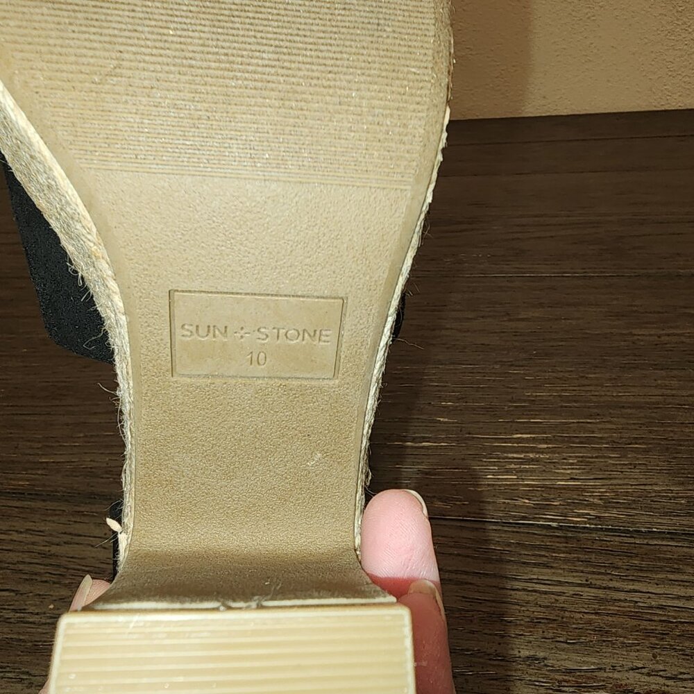 SUN STONE FEY ESPADRILLE DRESS SANDALS NWOT BLACK 10M - Picture 11 of 13